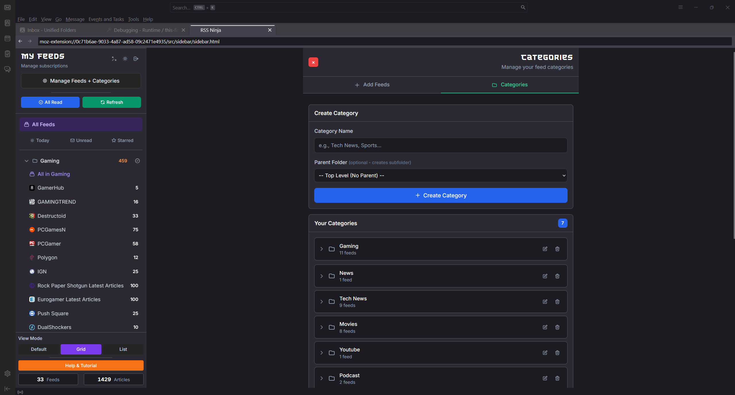 RSS Ninja Thunderbird